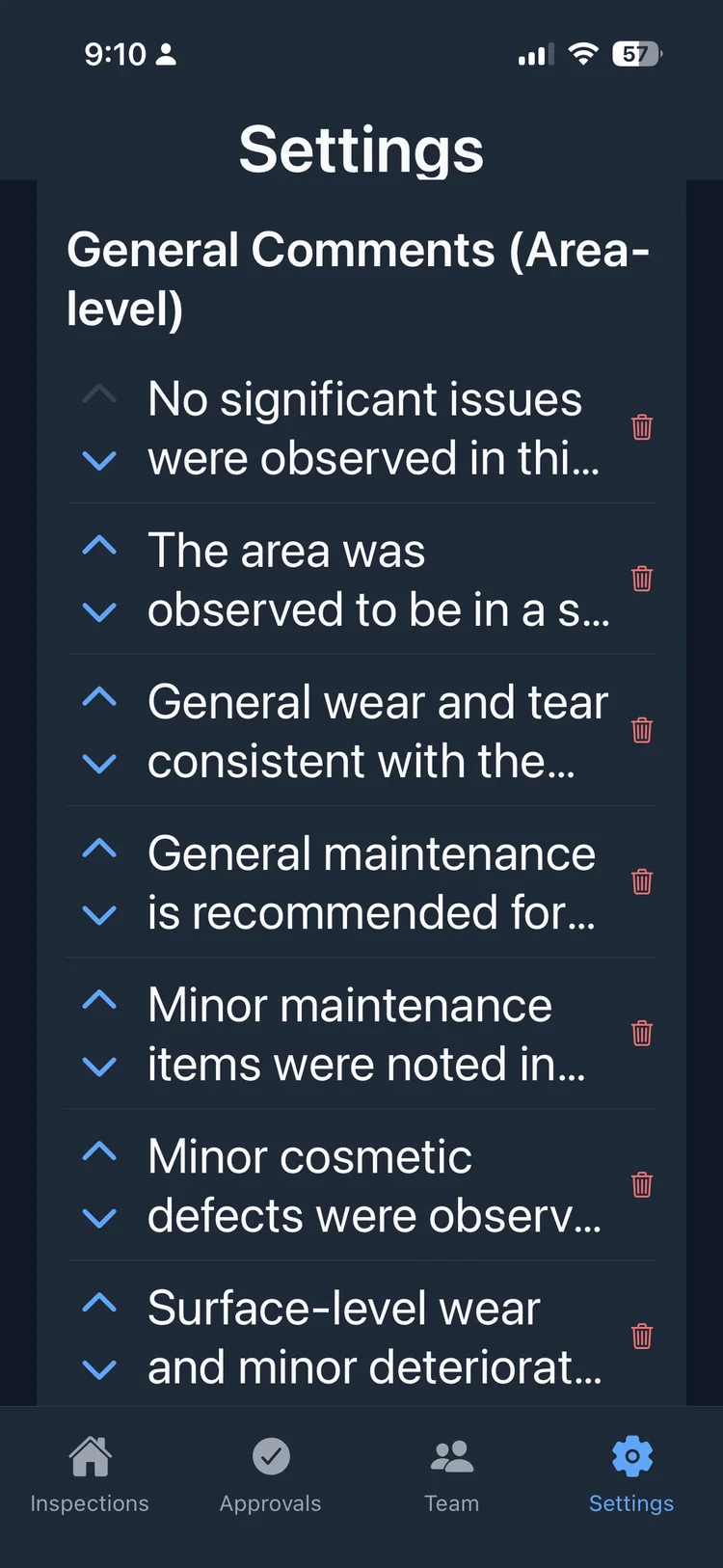 InspectPro app preset comment templates for fast inspection reporting